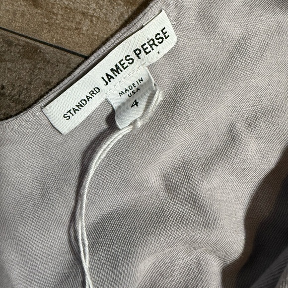 Standard‎ James Perse Ruched Wrap Dress Taupe Gray Size 4 Made USA - Picture 7 of 8